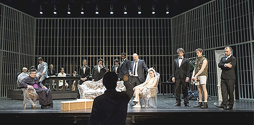 rehearsal of wedding scene from L'opera da tre soldi